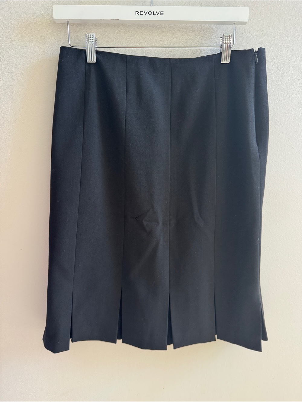 Jenne Maag Black Pleated Pencil Skirt